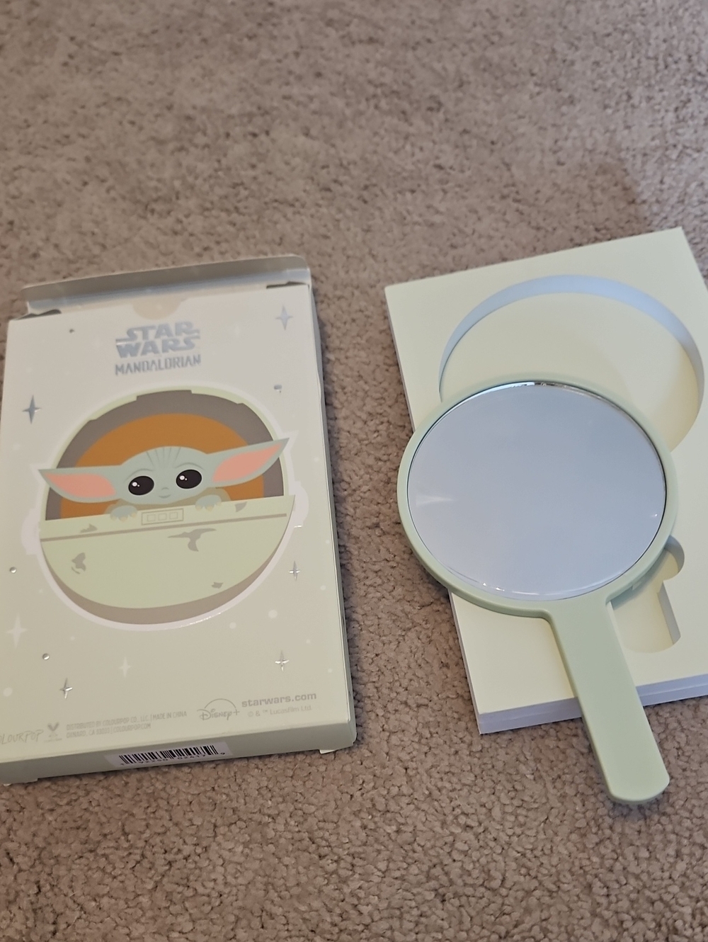 NIB ColourPop Star Wars The Child (Grogu) One Hand Mirror - Green